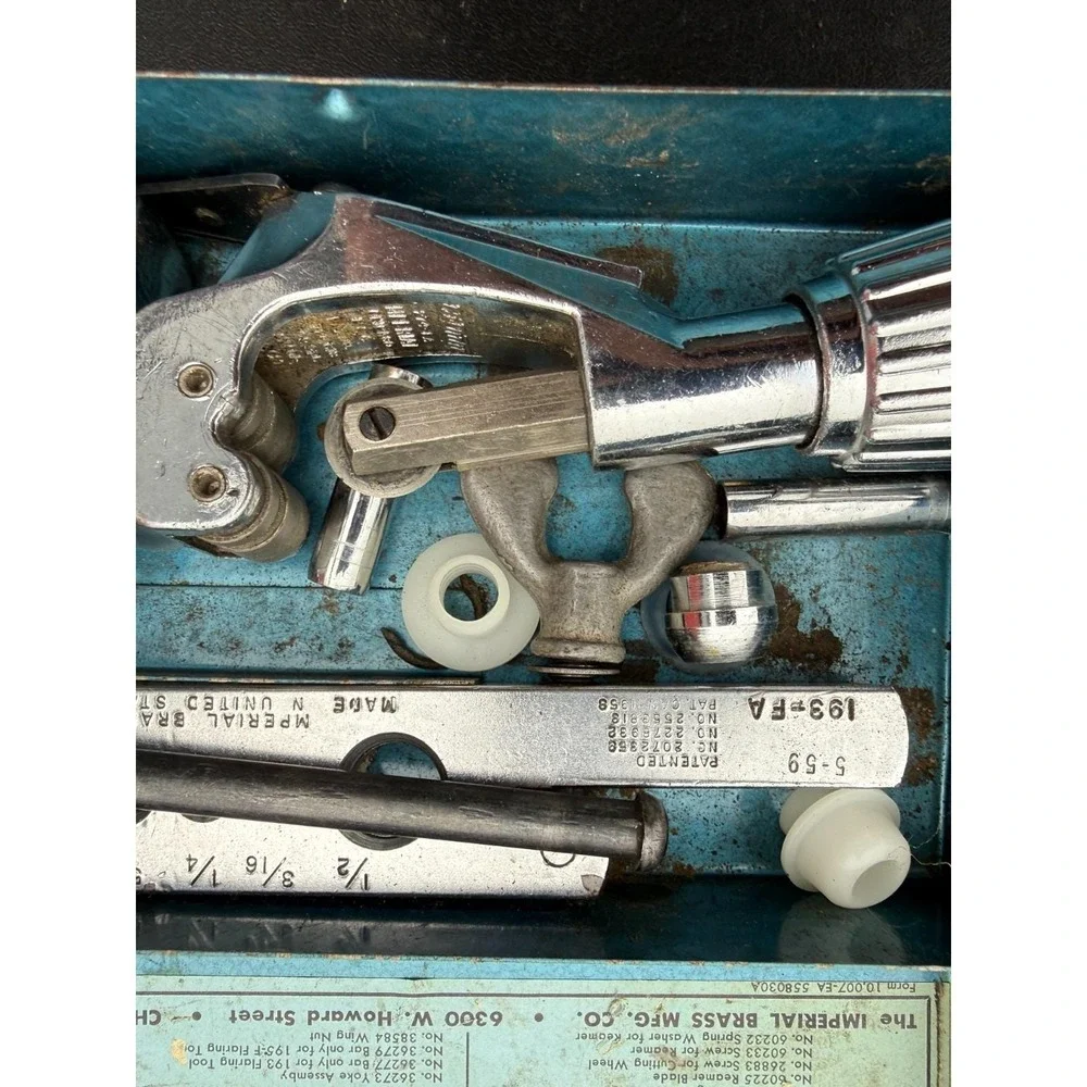Vintage Imperial Tubing Tool Kit 1225-F Flare & Cutting Set w Metal‎ Case